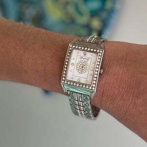 Gorgeous Brighton silver watch with crystals